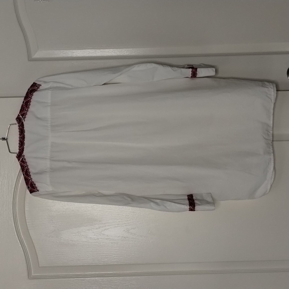 J. Crew women's medium tunic/mini dress popover long sleeve embroidered blue red - Picture 9 of 11